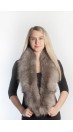 Grey fox fur scarf